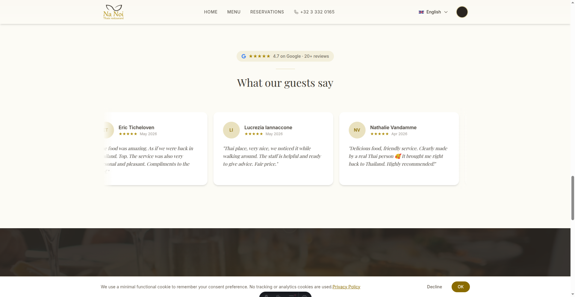 Reviews carousel op de homepage